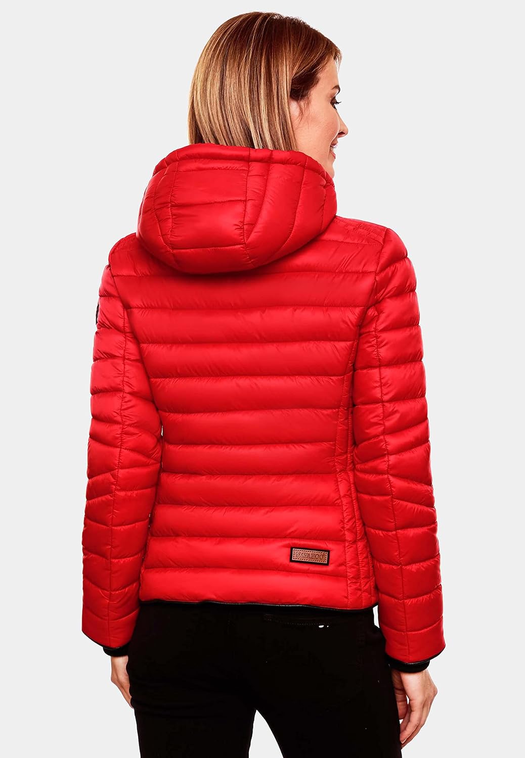 Navahoo Damen leichte Übergangsjacke Steppjacke mit Kapuze Lulana XS-XXL XS Rot, XS Rot
