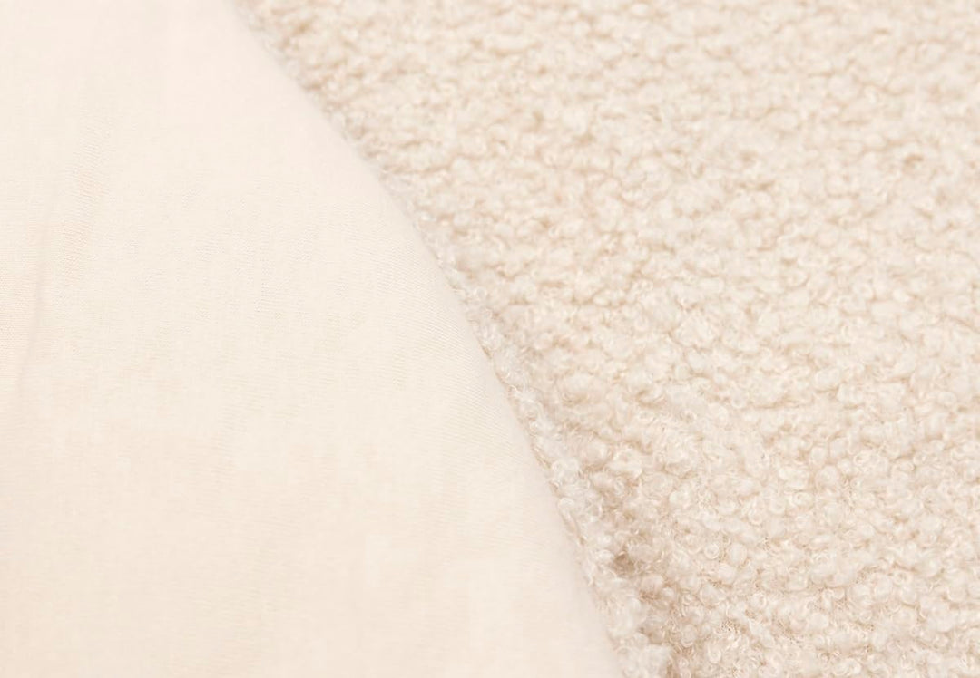 Jollein Krabbeldecke für Baby - Boucle, Naturel - Laufgittereinlage - Ø 95cm - Spieldecke Baby - Cre