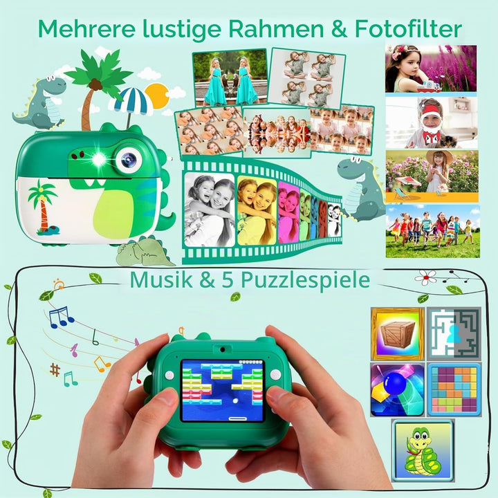 Sofortbildkamera Kinder, Kinderkamera Spielzeug mit HD Video für Kinder im Alter von 3-12, Weihnacht