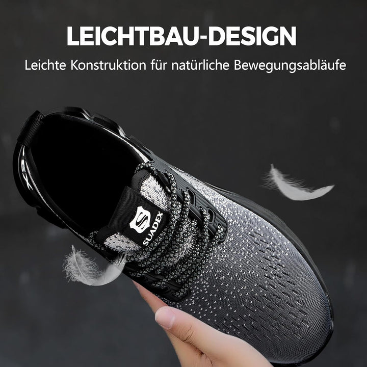 SUADEX Sicherheitsschuhe Arbeitsschuhe Herren Damen Leicht Stahlkappenschuhe Atmungsaktiv mit Stahlk