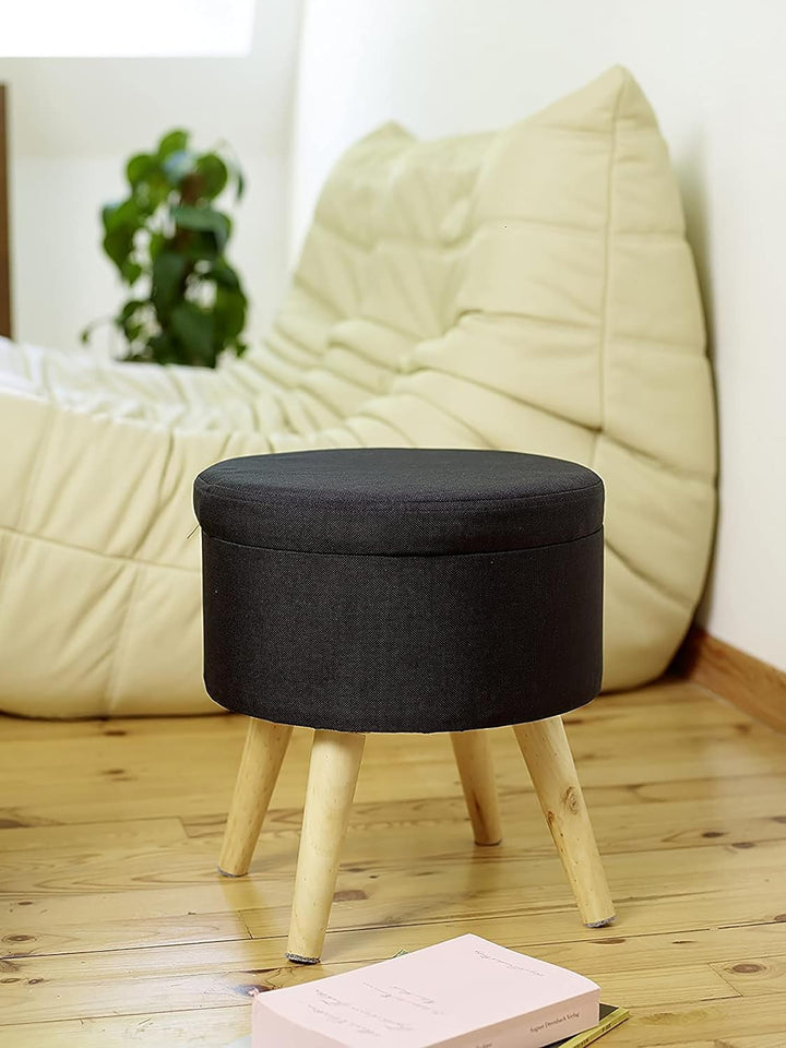 Echtwerk Sitzhocker Max, Sitztruhe, Sitzwürfel, rund, mit Stauraum, Deckel abnehmbar, gepolsterte Si