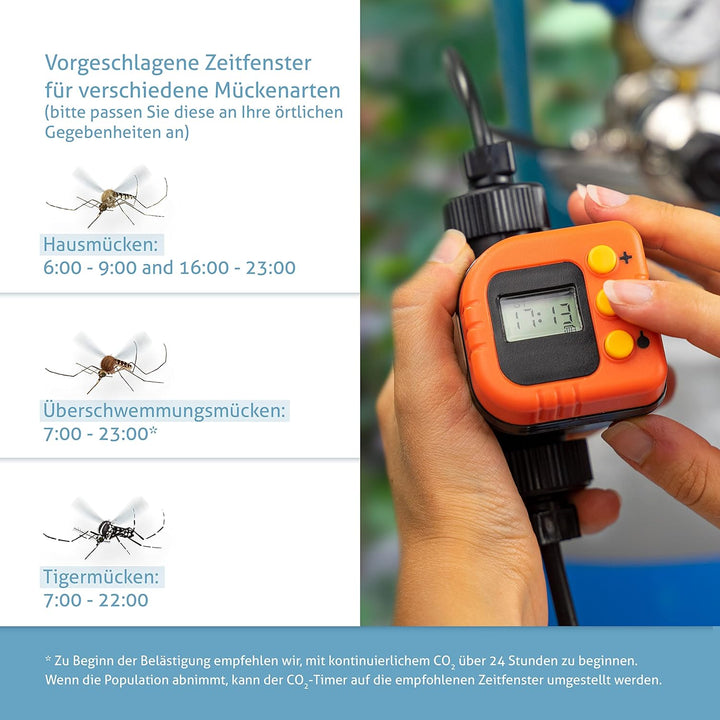 Biogents BG-CO2-Timer, Zeitschaltuhr zur Reduktion des CO2-Verbrauchs bei Biogents-CO2-Mückenfallen