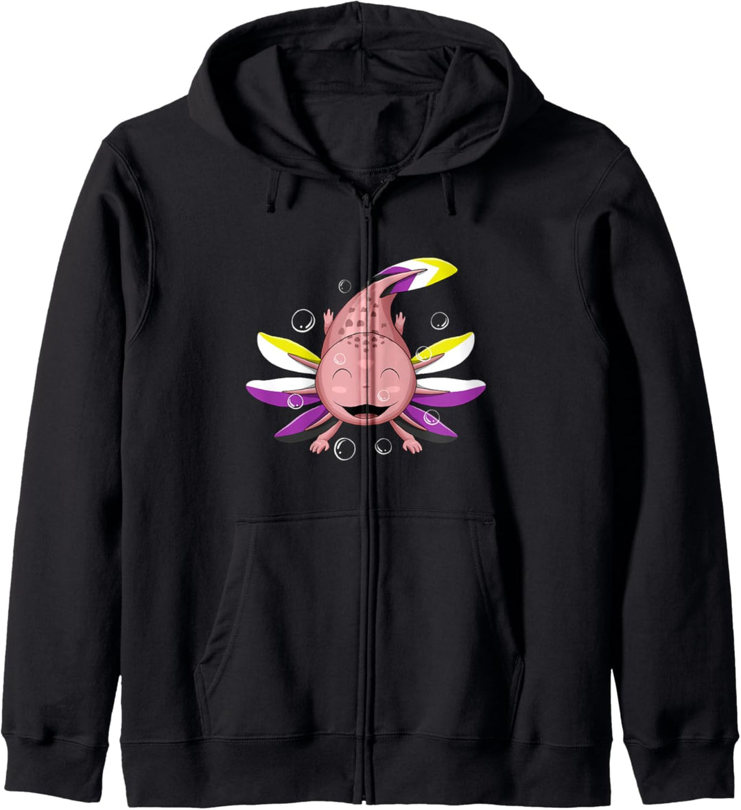 Nicht-binärer Axolotl Nonbinary Pride LGBTQ Kapuzenjacke