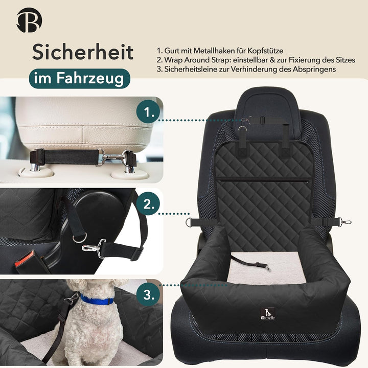 Hunde Autositz Auto Hundesitz, 2-in-1 Hundebett Hundekorb für kleine & mittelgrosse Hunde, Oxford St