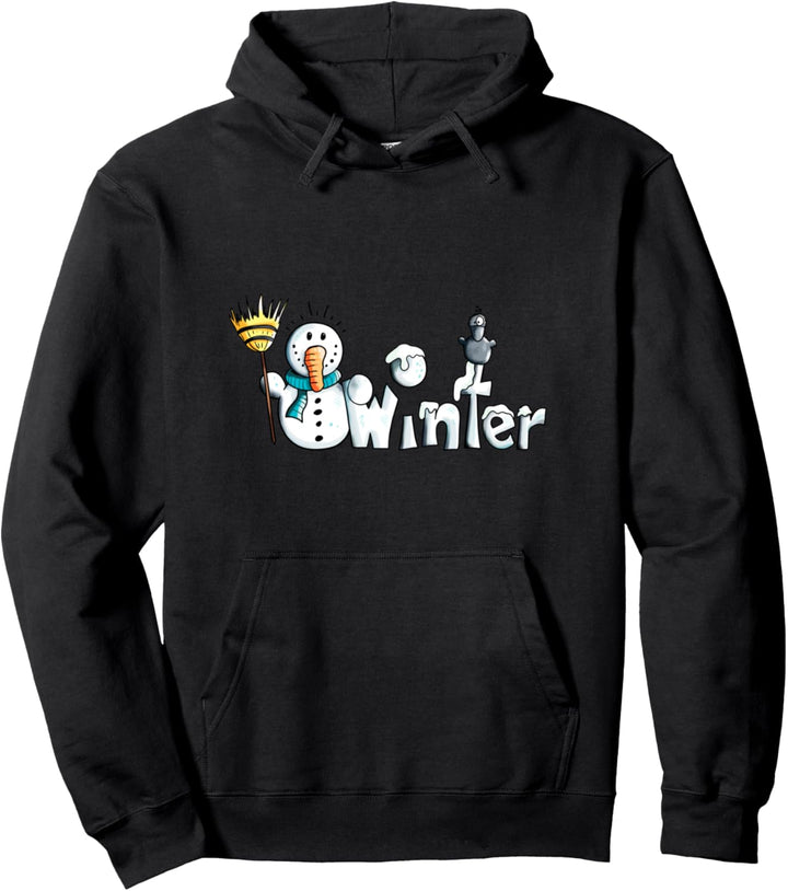 Winter Schneemann T Shirt Wintermotiv Druck Funshirt Pullover Hoodie