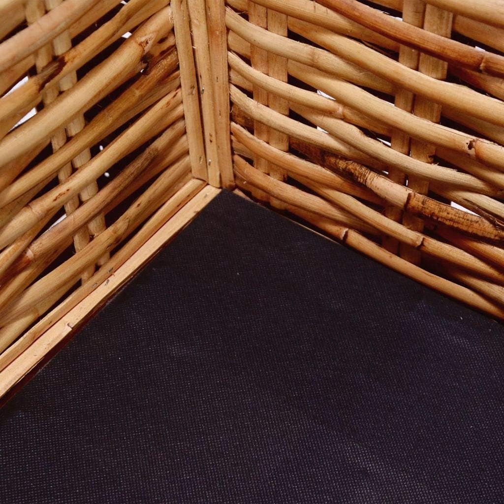 Tidyard 3-Sitzer-Sofa Rattan-Sofa Gartensofa Natürliches Rattan und Mango-Holz Loungesofa mit Sitz-