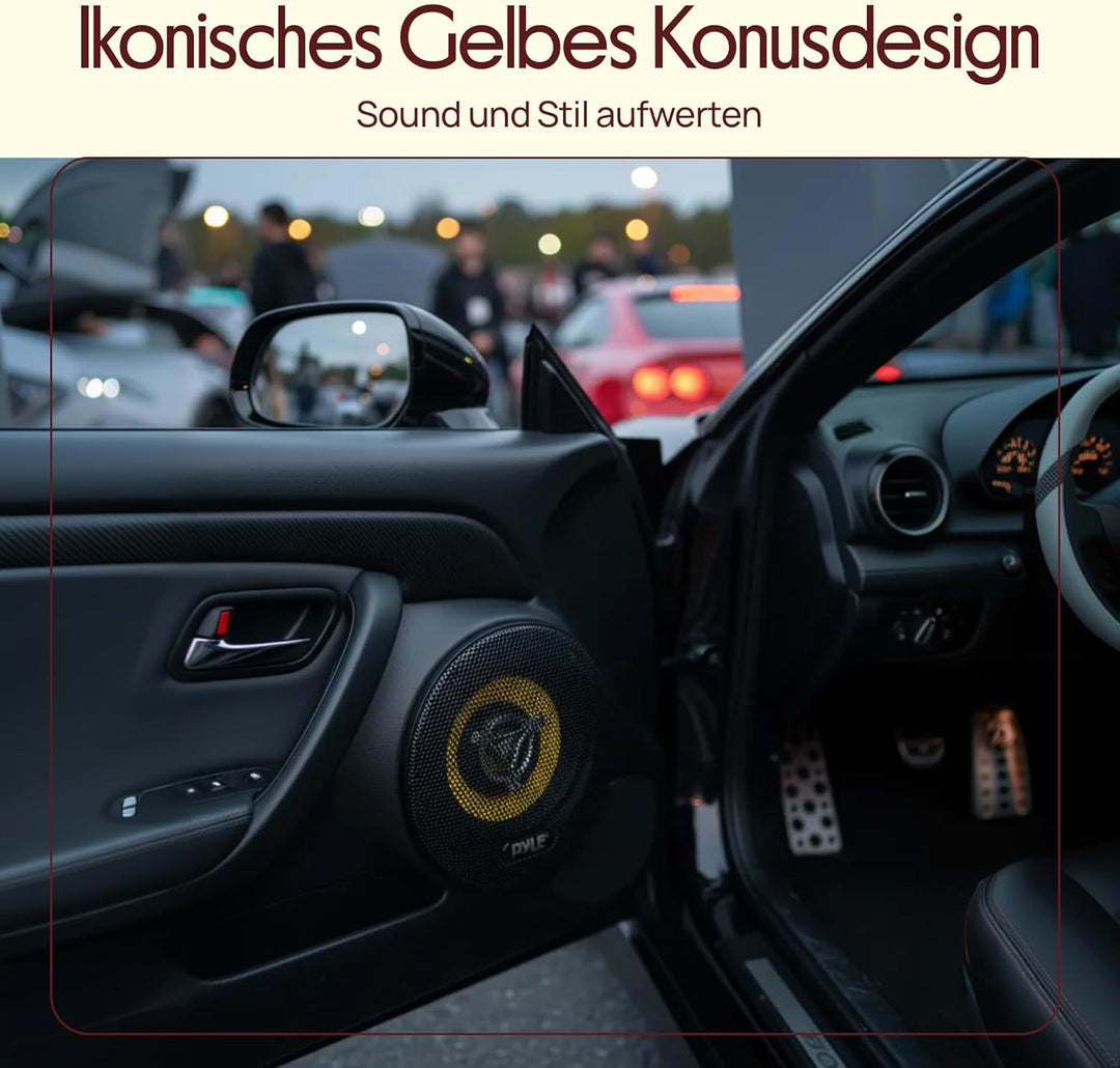 Pyle HiFi Lautsprecher Auto – Car HiFi Speakers – 2 Wege Lautsprecher Auto Boxen Set mit 120 Watt, 8