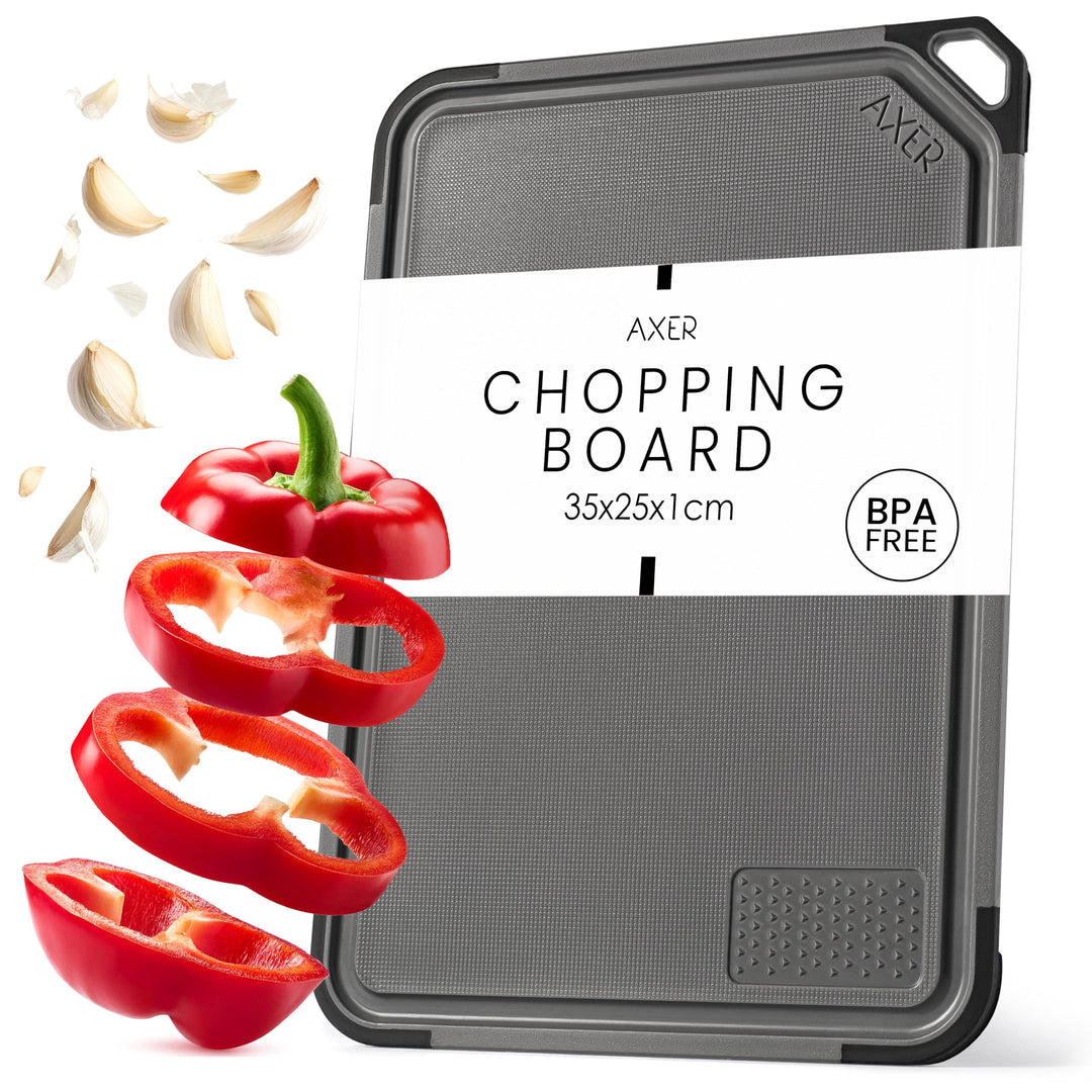 Axer Schneidebrett Kunststoff Gross BPA Frei - Universalgrösse 35x25 cm Küchenbrett Spülmaschinenfes