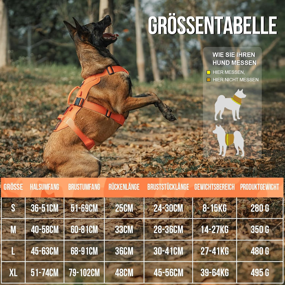 OneTigris Hundegeschirr, T-Bone Taktisches Geschirr mit 2 Griff Ausbruchsicher Einstellbar Brustgesc
