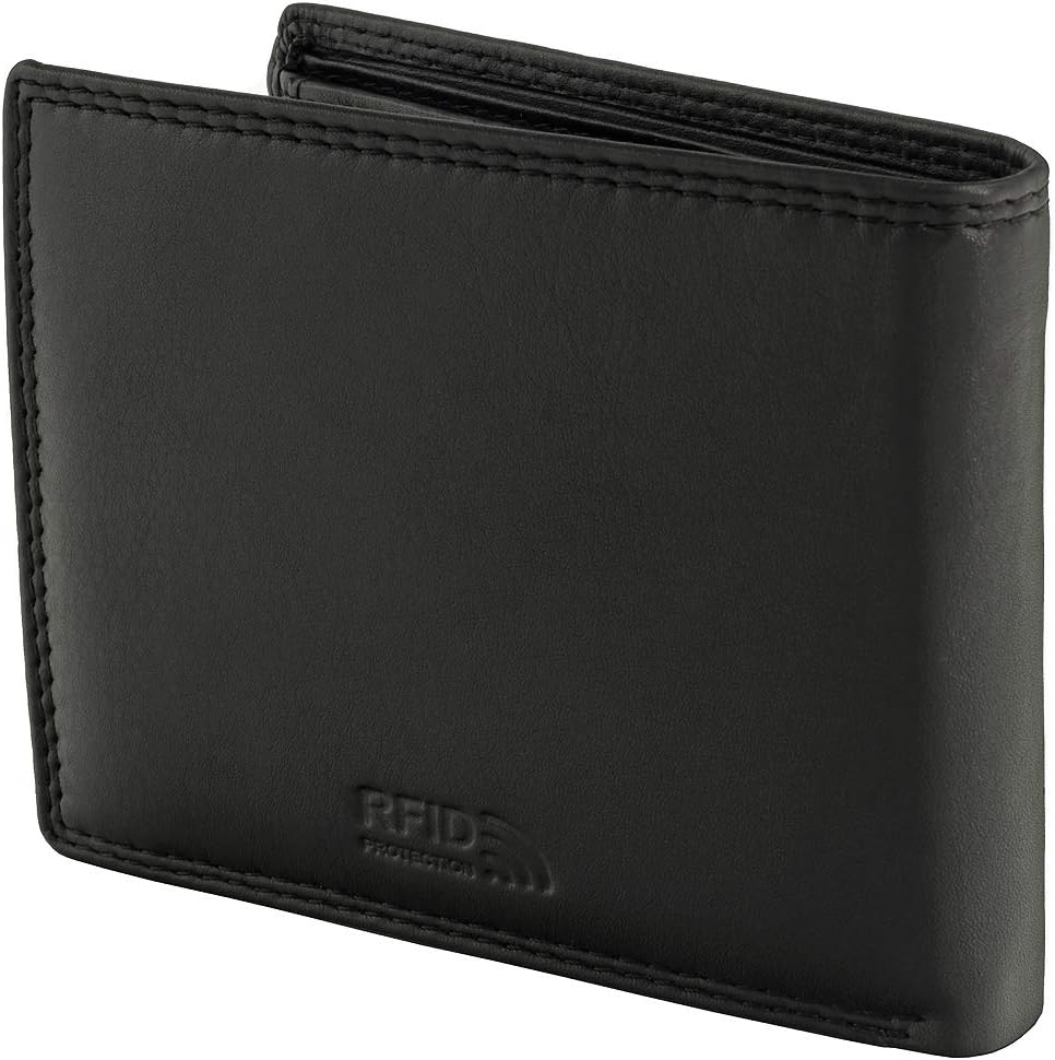 Fa.Volmer ® Herren Geldbörse aus echtem Leder im Querformat | klassisch | schwarz | RFID-Schutz | Ge