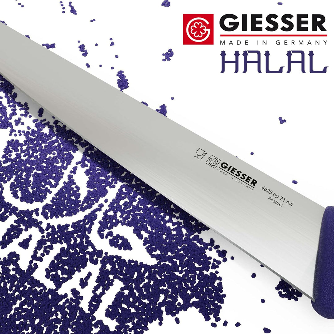 Giesser seit 1776 - Made in Germany - Schlachtmesser 21 cm Halal, lila, nachhaltiger griff, rutschfe
