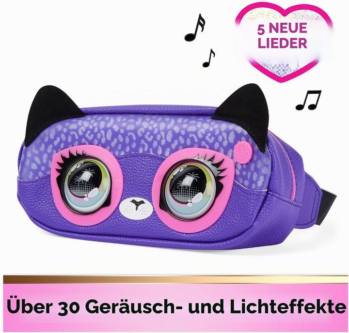 Purse Pets, Savannah Spotlight Gürteltasche, interaktive Stofftier-Umhängetasche mit über 30 Geräusc