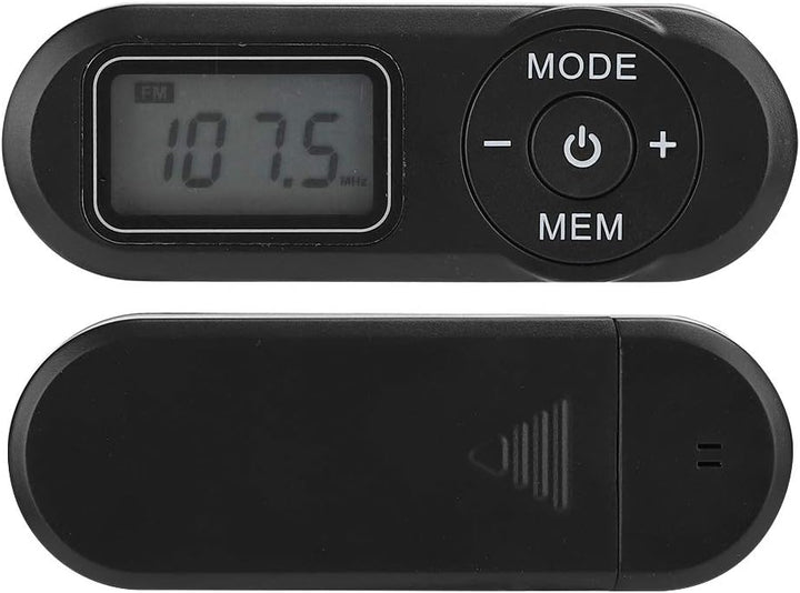 UKW-Radio, Tragbarer -1,1-Zoll-LCD-Digital-UKW-Radio-Musik-Player Schwarz mit Kopfhörer