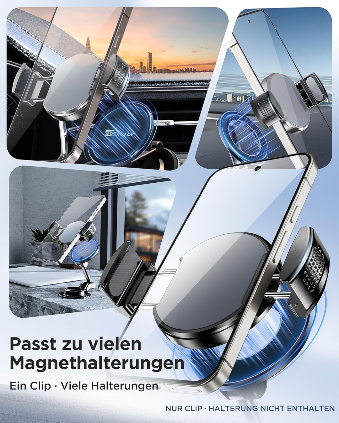 MSXTTLY Kfz-Handyhalterungsclip – Magnetclip VMag-GC 2026 Für Magnetische Kfz-Halterungen, Kein Magn