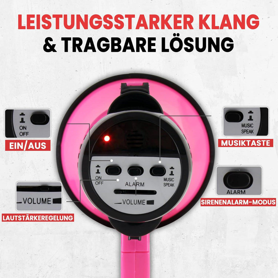 Pyle Megaphon mit Sirene & Mikrofon, Signalhorn – Megafon, Megaphone Kinder & Erwachsene 30 Watt Fal