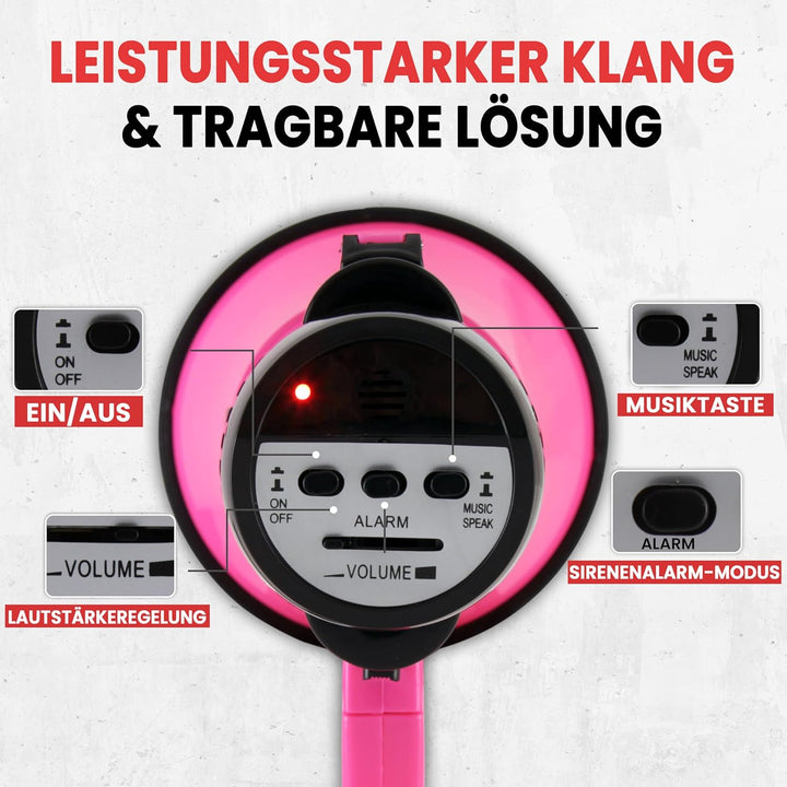 Pyle Megaphon mit Sirene & Mikrofon, Signalhorn – Megafon, Megaphone Kinder & Erwachsene 30 Watt Fal