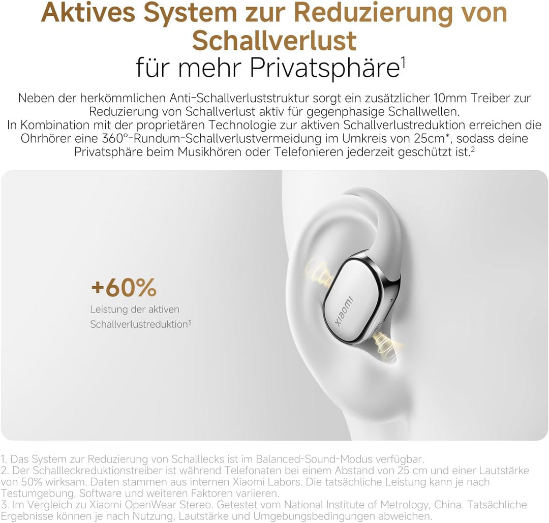XIAOMI OpenWear Stereo Pro Gold, Open-Ear Kopfhörer, Ohrbügel Bluetooth Headset, Bequemer und Stabil