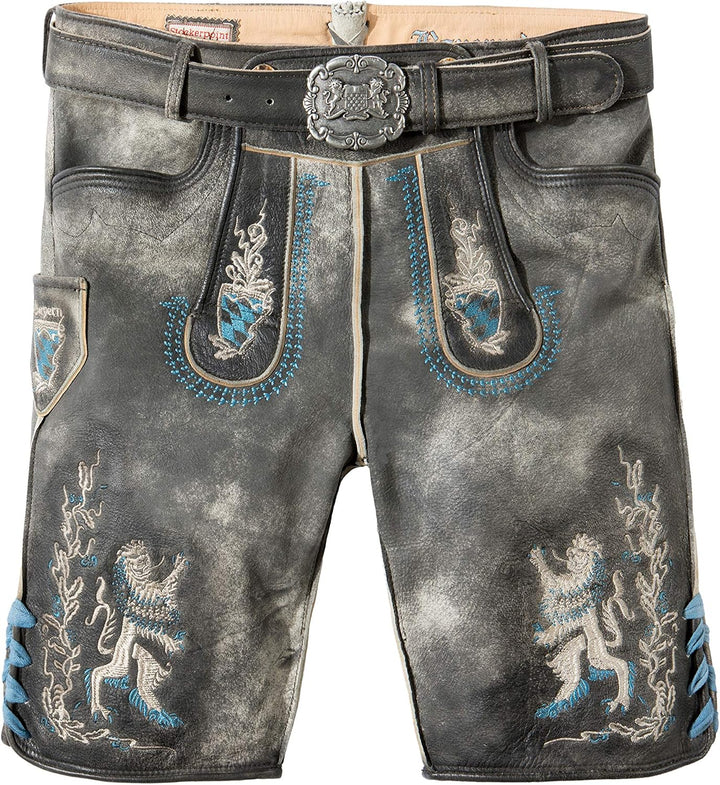 Stockerpoint Herren Trachtenlederhose Austria-bua 44 Grau Antik Gespeckt, 44 Grau Antik Gespeckt