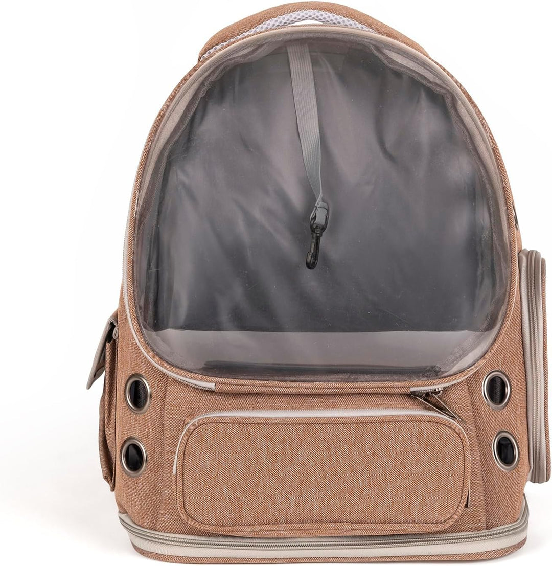 Haustier Rucksäcke Tragetasche Katzenrucksack Hunderucksack Für Reisen, Braun 42 × 34 × 27 cm Braun,