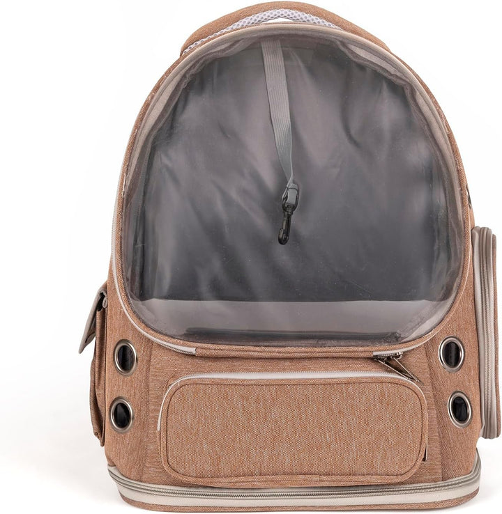 Haustier Rucksäcke Tragetasche Katzenrucksack Hunderucksack Für Reisen, Braun 42 × 34 × 27 cm Braun,