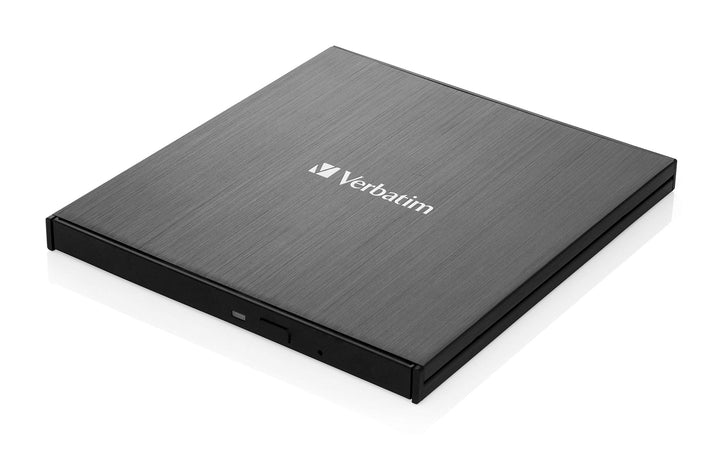 Verbatim Externer Slimline Bluray Writer mit USB 3.2-Kabel, DVD und Bluray Brenner, ideal für Notebo