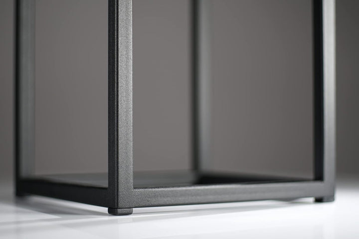 FLEXISTYLE Pflanzenständer LOFT FIORINO Metall Eiche Holz Lamelle Blumenständer Schwarz Blumentopf m
