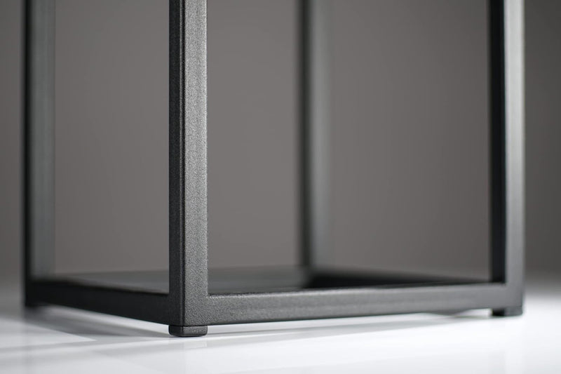 FLEXISTYLE Pflanzenständer LOFT FIORINO Metall Eiche Holz Lamelle Blumenständer Schwarz Blumentopf m