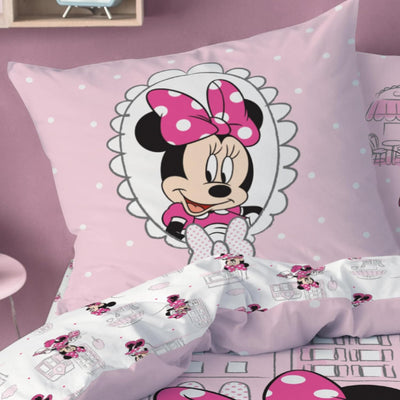 Minnie Maus Flannel/Biber Bettwäsche Bettbezug 135x200 80x80 · Kinderbettwäsche für Mädchen · Disney