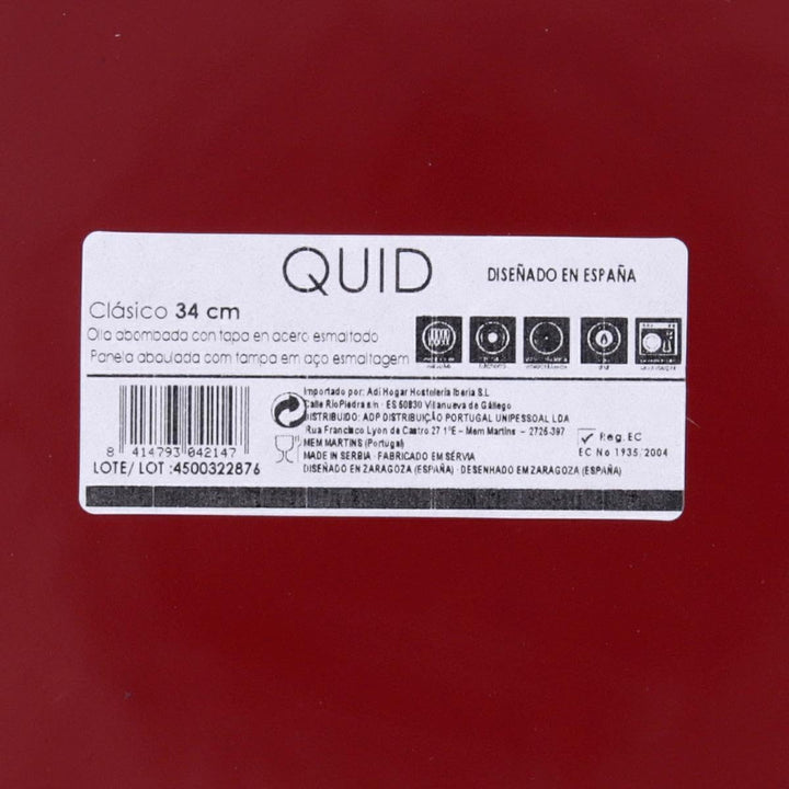 Quid Classic – Kochtopf, bauchig mit Deckel 34 cm, 34 cm