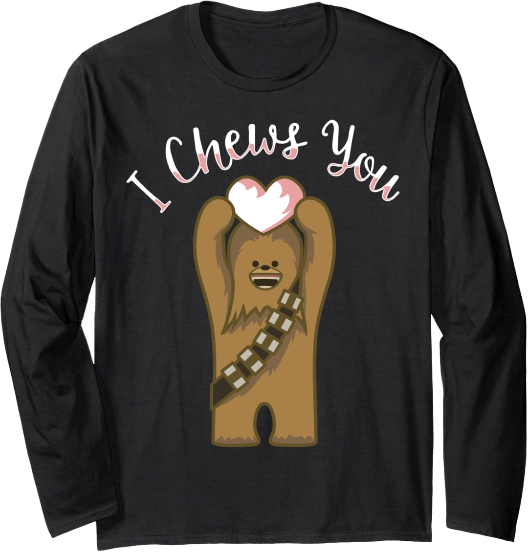 Star Wars Chewbacca I Chews You Text Langarmshirt