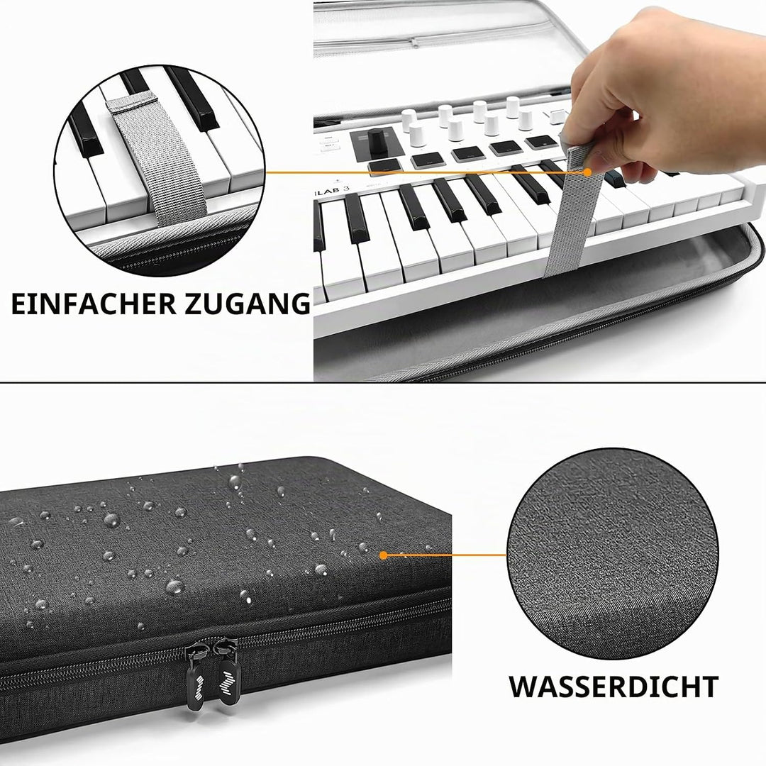 Musiin HardShell Case for Arturia MiniLab 3/MiniLab MkII 25 Slim-Keyboard Controller &amp; Arturia Midi