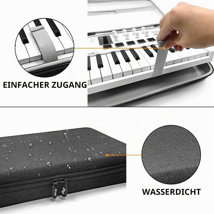 Musiin HardShell Case for Arturia MiniLab 3/MiniLab MkII 25 Slim-Keyboard Controller &amp; Arturia Midi