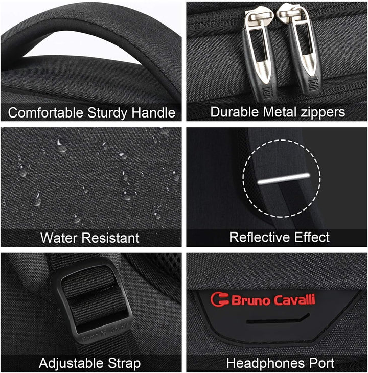 marcello Rucksack Herren, 17,3 Zoll Laptop Rucksäcke mit USB-Ladeanschluss für Arbeit Schule Uni Sch