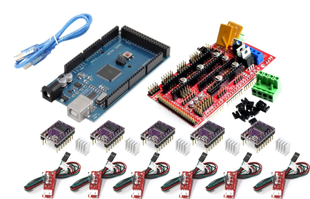 TECNOIOT 3D-Drucker-Kit – Entwicklungsboard + RAMPS 1.4 Controller + 5 Stück DRV8825 Schrittmotormod