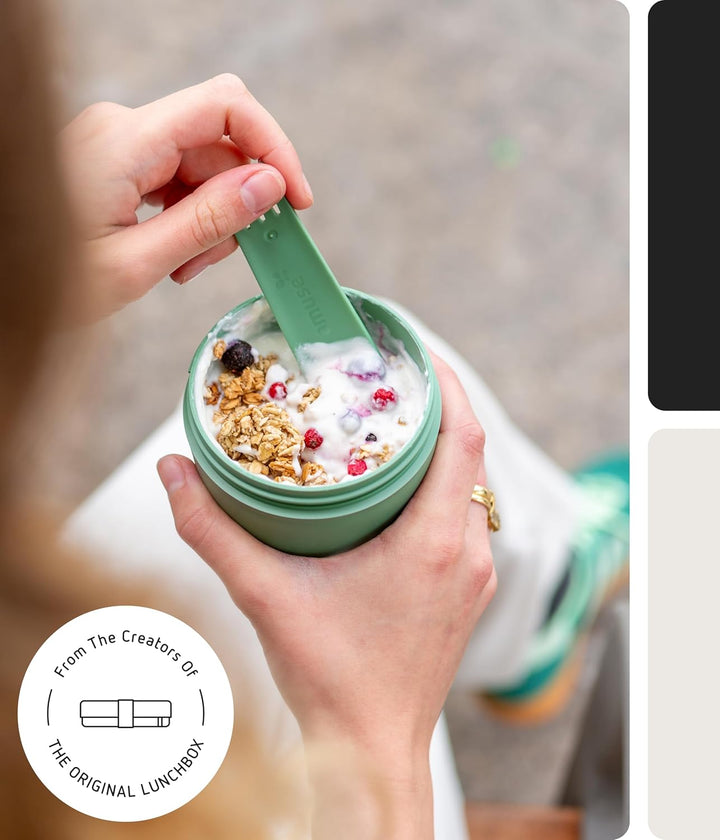 Amuse Müslibecher To Go (450ml + 150ml) | Crunch Cup | Auslaufsicherer Joghurtbecher To Go mit Löffe
