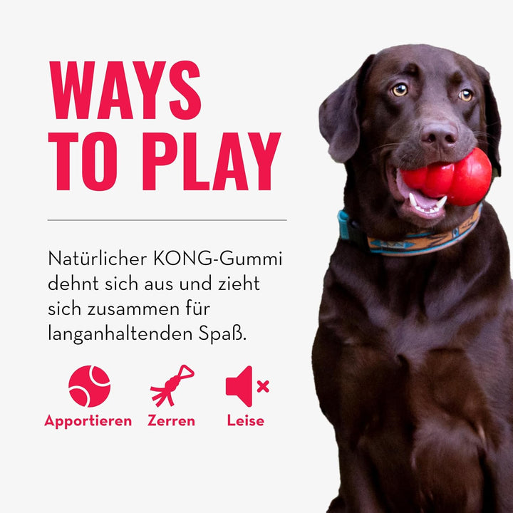 KONG Tug Toy - Hundespielzeug aus Naturkautschuk zum Spielen - Für Mittlelgrosse/Grosse Hunde L 33 x