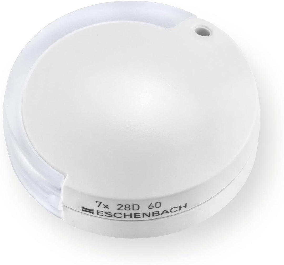 Eschenbach Optik Lupe Einschlaglupe mobilent, 7,0 x, weiss, mit Umhängekordel, 7,0 x