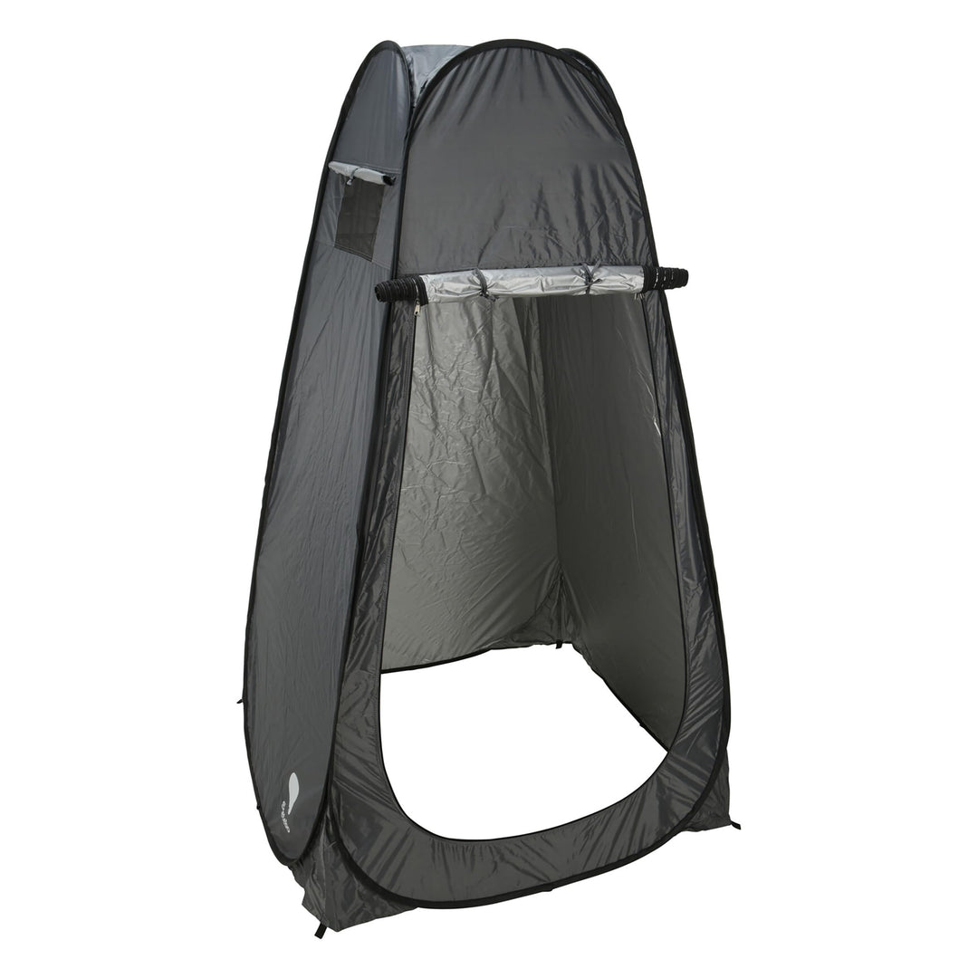 Pop Up Umkleide Wurfzelt Blickdicht mit Reissverschluss - 190 x 110 cm - Camping Toilettenzelt grau