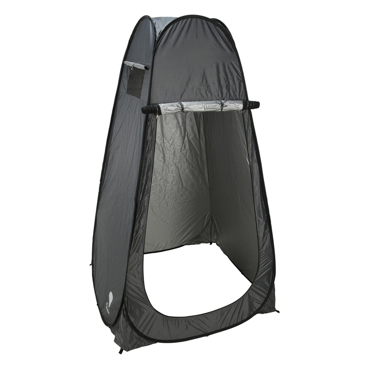 Pop Up Umkleide Wurfzelt Blickdicht mit Reissverschluss - 190 x 110 cm - Camping Toilettenzelt grau