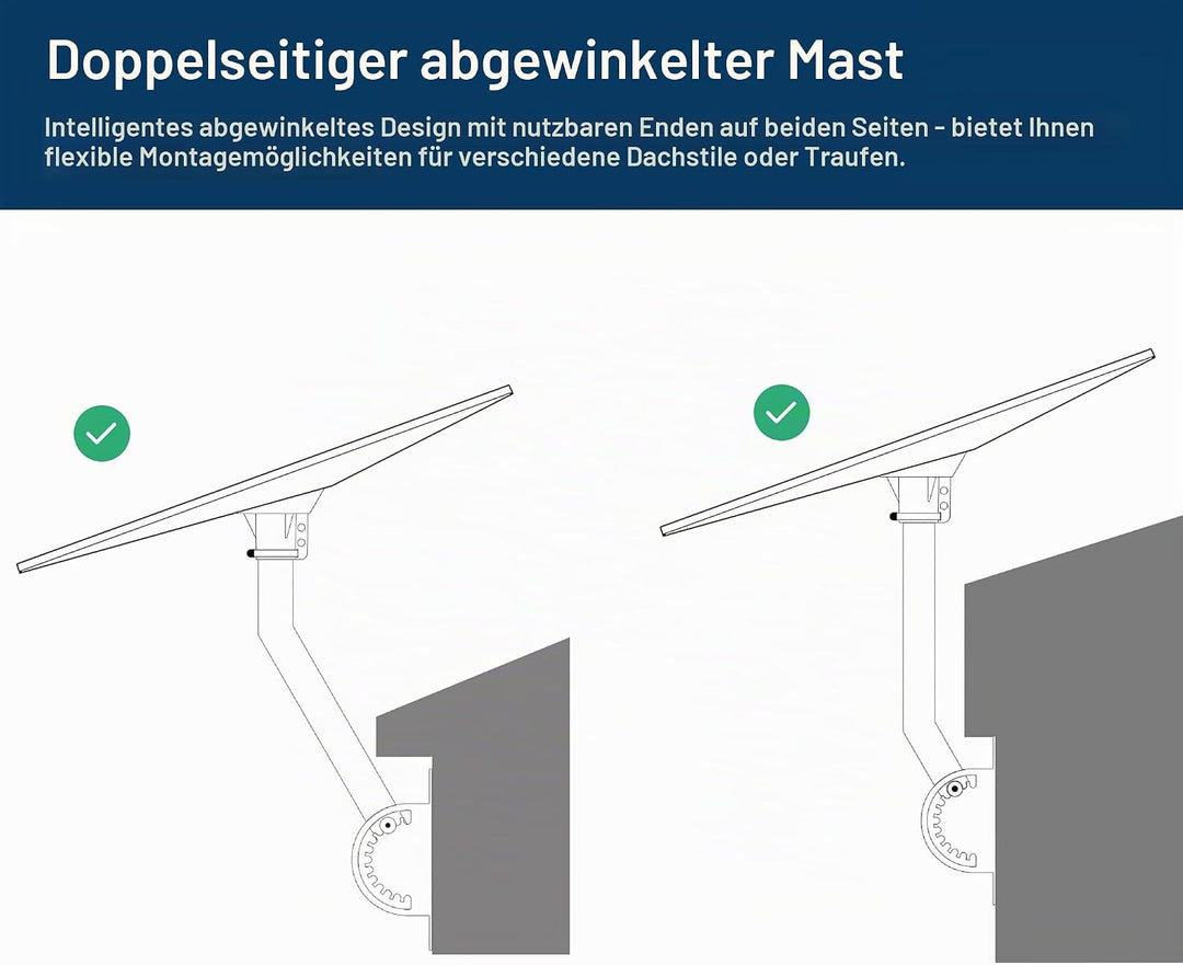 Starlink Wandhalterung Gen 3 Edelstahl mit Rohradapter Standard V3 Halterung Lang Pivot Wall Mount K