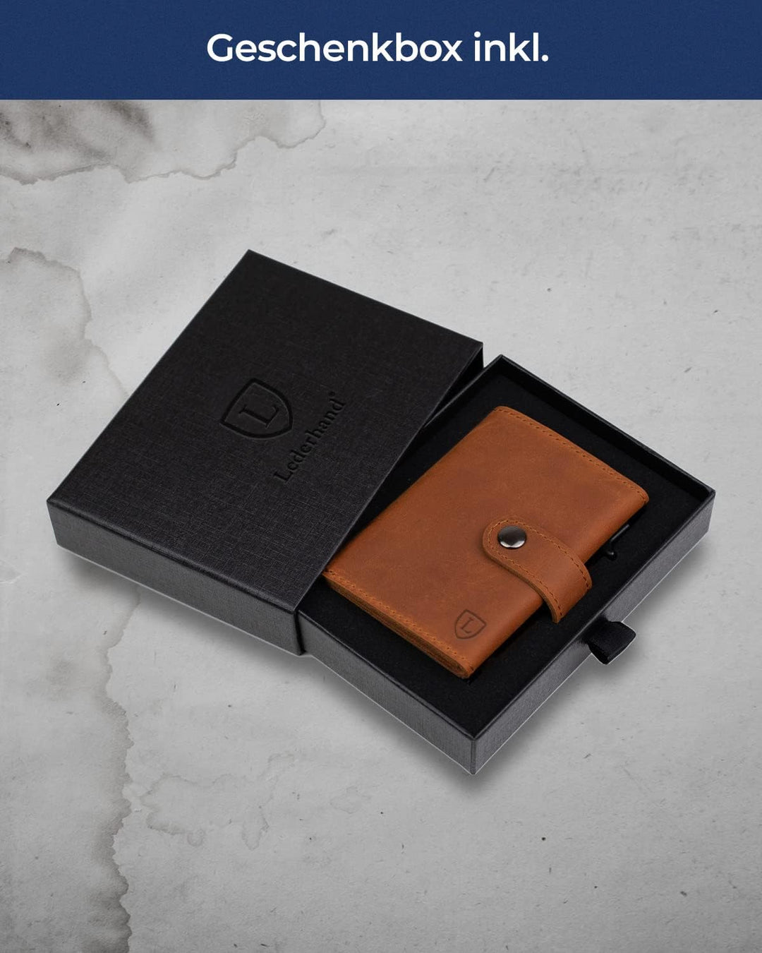 Fargo Wallet – Premium Leder Geldbörse handgemacht für Herren und Damen Portemonnaie Aluminium Karte