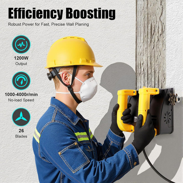 Betonfräse 1200W Elektrische Sanierungsfräse für Renovierung & Bau | Einstellbare Tiefe 1-4mm | 15cm