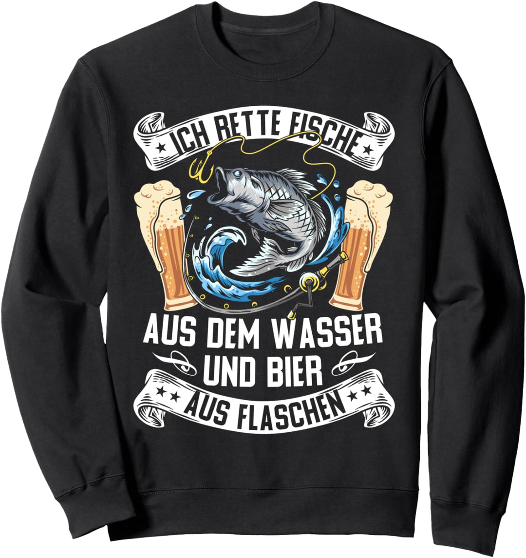Ich rette Fische aus dem Wasser Hecht Mann Carp Fishing Sweatshirt