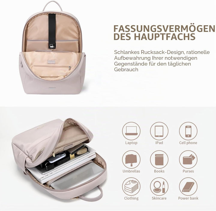 GOLF SUPAGS Rucksack für Damen, schmal, Computer-Büchertasche, Rucksack, Geldbörse für Arbeit, Reise