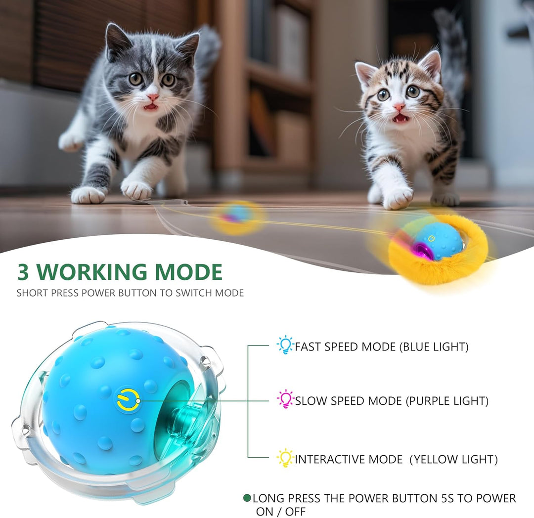 IOKHEIRA Katzenspielzeug Für Katzen Im Innenbereich | Interaktives Automatisches Katzenballspielzeug