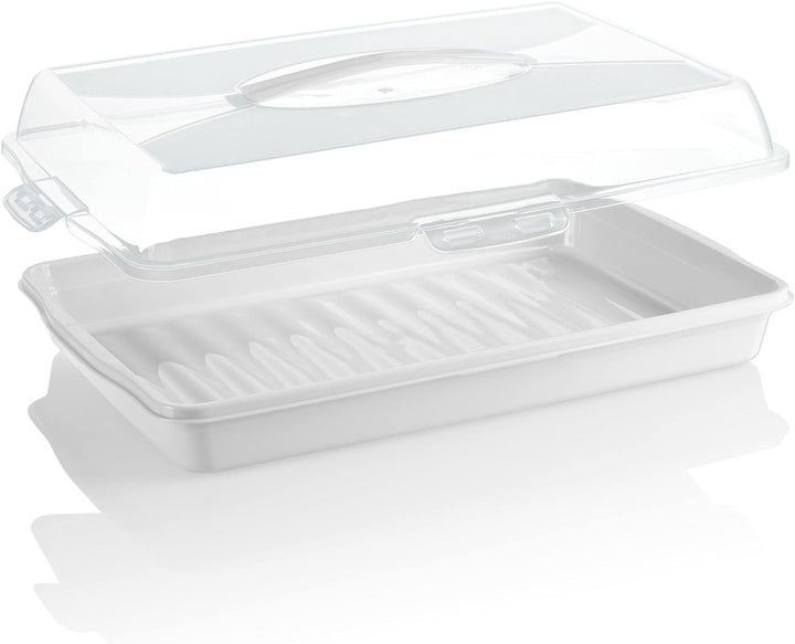com-four® Kuchenbehälter - Transportbox für Kuchen und Lebensmittel - Aufbewahrungsbehälter mit Deck
