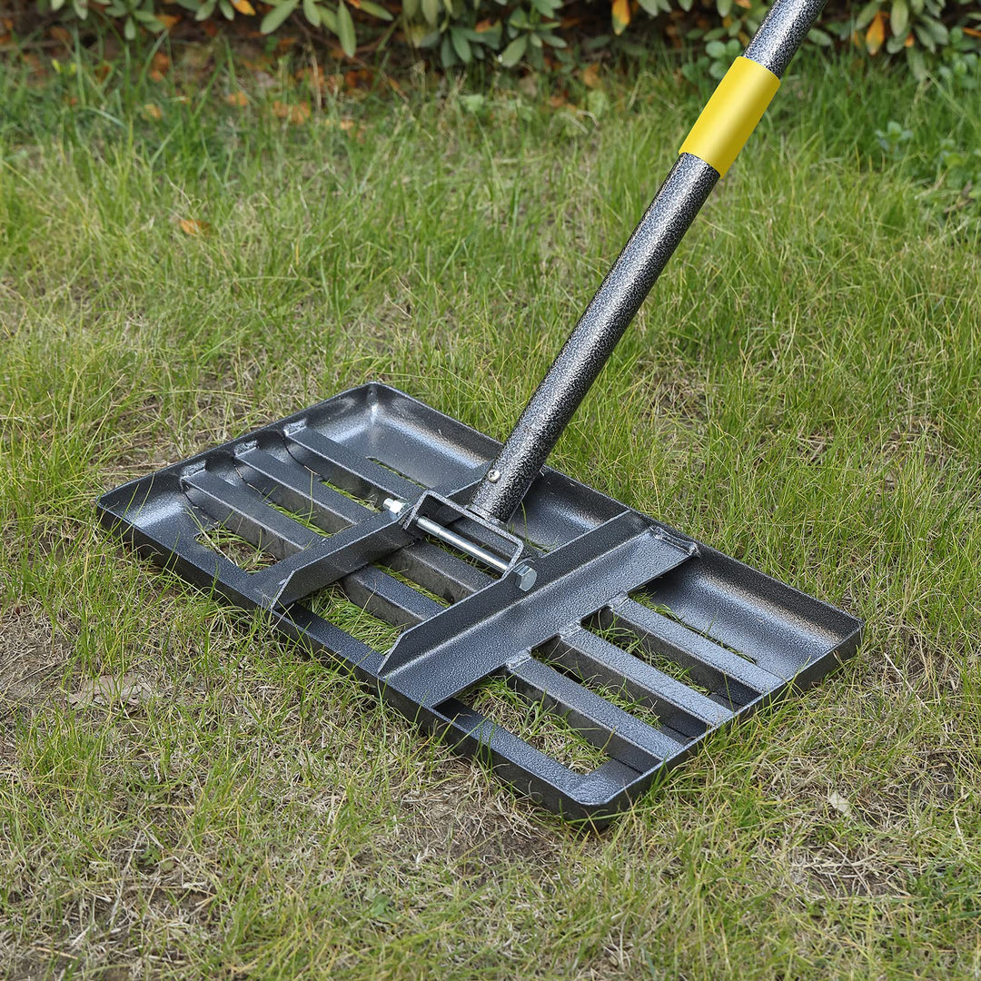 Rasen-Nivellierharke, 43,2 x 25,4 cm, Rasen-Nivellierwerkzeug für Rasenflächen, mit ergonomischem Gr