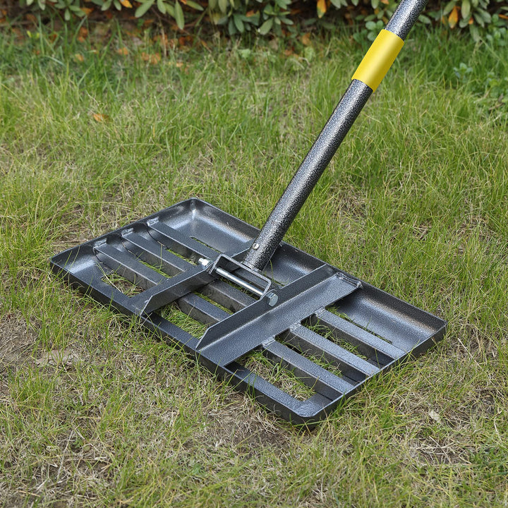 Rasen-Nivellierharke, 43,2 x 25,4 cm, Rasen-Nivellierwerkzeug für Rasenflächen, mit ergonomischem Gr