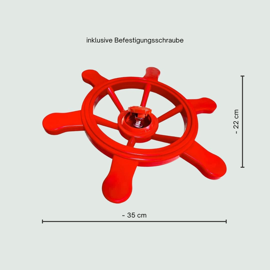 h2i Steuerrad Spielturm & Spielhaus | Piraten Steuerrad aus wetterfestem Kunststoff | bewegliches Sp
