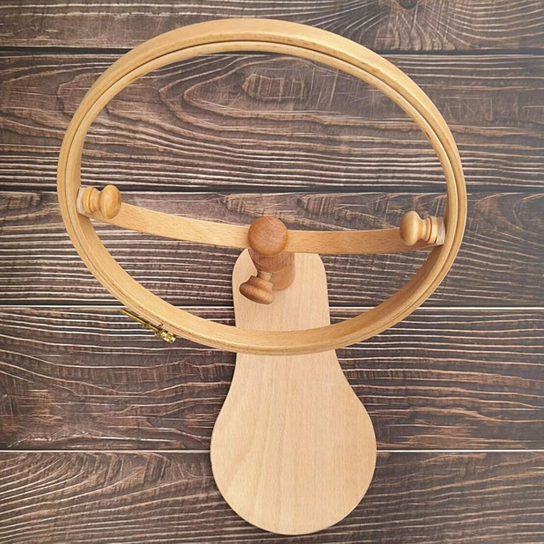 RoseFlower Kreuzstich Ständer Stickrahmen Holz Drehbarer Stickständer für Tisch Embroidery Hoop Stan